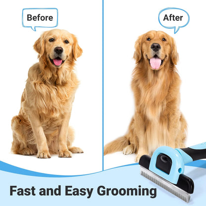 MIU COLOR Pet Grooming Brush, Deshedding Tool for Dogs & Cats, Blue