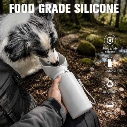 kissleaf Portable Dog Water Bottle, Collapsible, for Walks & Hiking, 550ml
