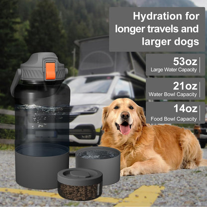 Cibaabo 53oz Large Dog Water Bottle for All Day Travel Feeding & Hydration
