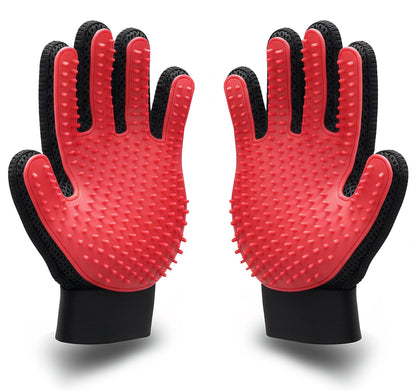 BYETOO Pet Dog Cat Grooming Glove with 261Tips,Gentle Deshedding Brush Glove,Efficient Pet Hair Remover Mitt,Massage Tool with Enhanced Five Finger Design,for Dog,Cat,Rabbit,Horse with Long/Short Fur