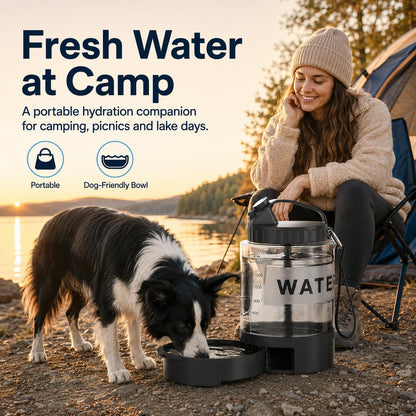 lesotc Portable Dog Water Bowl Dispenser - 77oz Travel Water Bottle