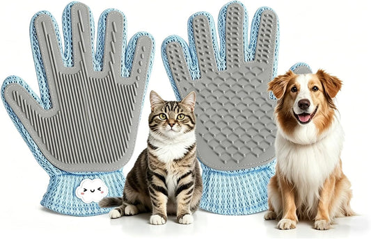 Pet Hair Remover Glove for Dogs & Cats,2-in-1 Massage Grooming Tool, Efficient Deshedding Brush with Soft Spikes, Gentle Fur Removal and Cleaning Glove for Shedding Control(Right-Hand Glove)