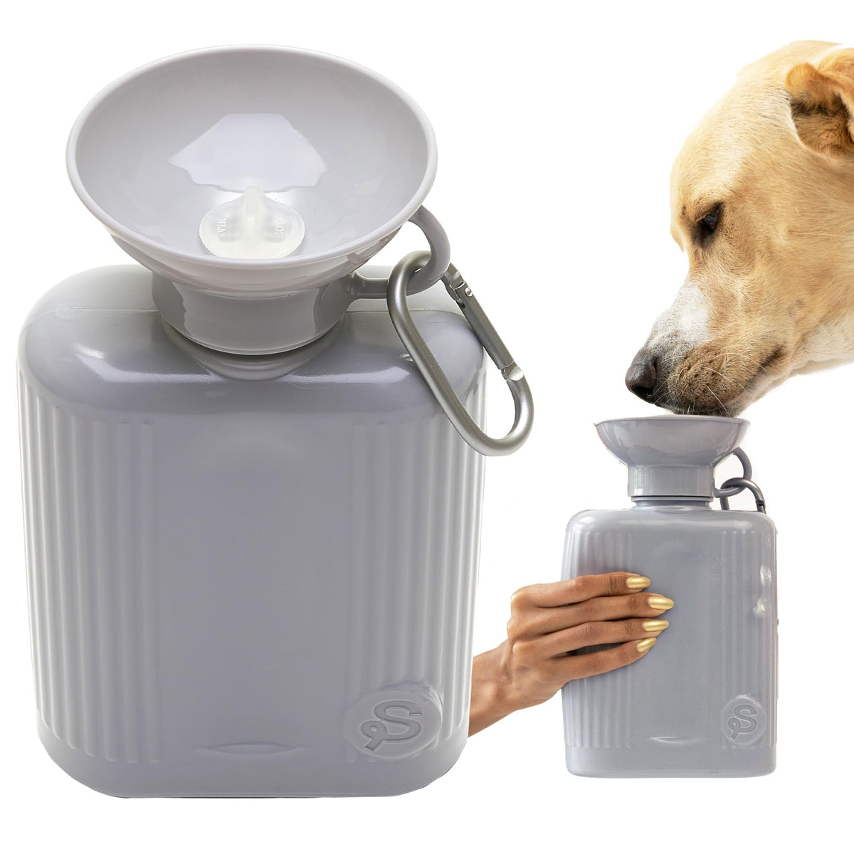 Springland 15oz Classic Portable Dog Water Bottle with Built-in Bowl, Lilac