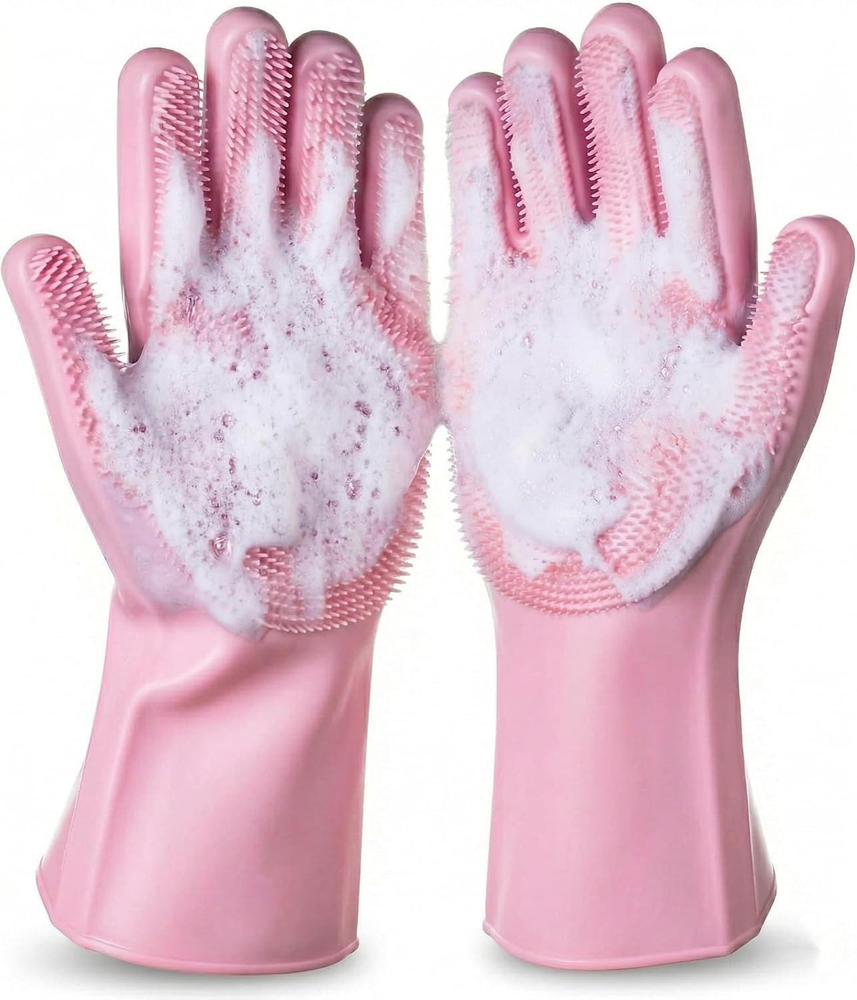 NVNAN Pet Washing Gloves for Dogs and Cats, Pink, Silicone