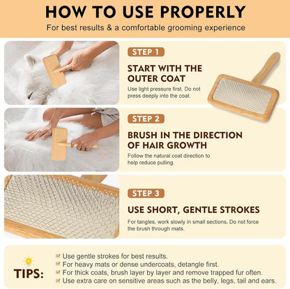 Slicker Brush for Dogs & Cats, Dog & Cat Brush for Shedding & Grooming