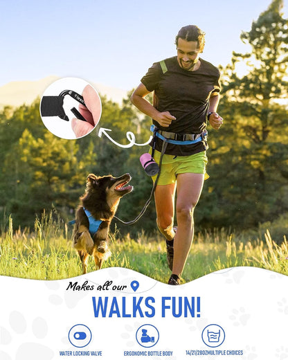 lesotc Dog Water Bottle, Portable Pet Dispenser with Water Bowl, Leak Proof Pet Travel Squeeze Bottle, Puppy Essentials Dog Stuff Accessories for Outdoor Walking, Hiking, Camping