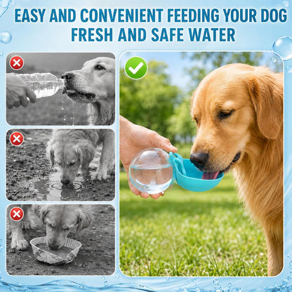2 in 1 Portable Dog Water Bottle Tumbler, 10oz Dog Water Bottle with Silicone Foldable Bowl,for Walking Hiking Small Dog Water Bottle(Pink)