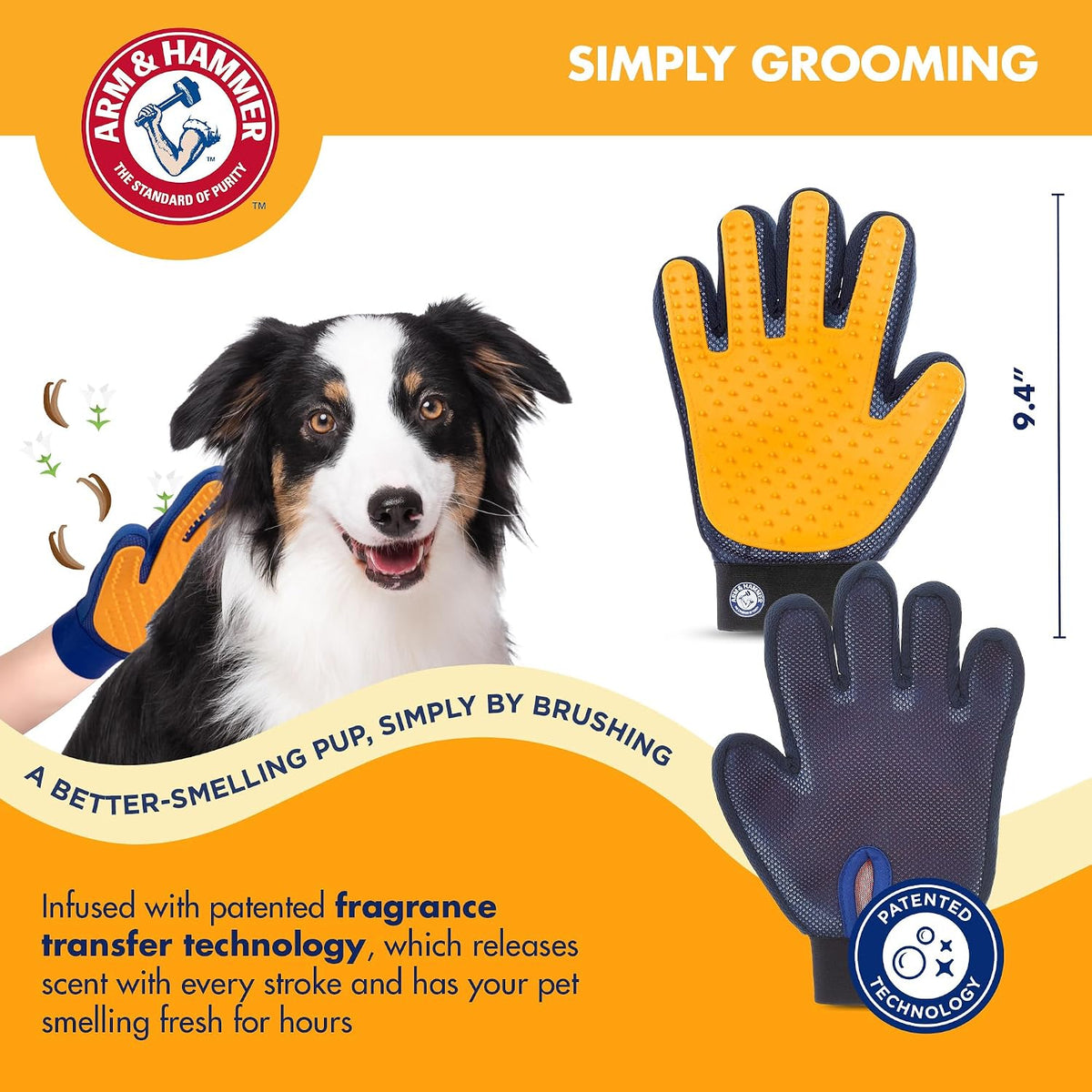 Arm & Hammer Deodorizing Dog Grooming Glove, Lily & Vanilla Scent