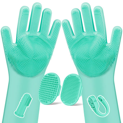 6PCS Grooming & Bath Supplies for Dogs, Cats | Dog Washing Gloves | Dog Bath Brush | Dog Shower Brush | Pet Grooming Gloves | Dog Grooming kit | Pet Supplies for Showerhead & Sprayer (Navy Blue)