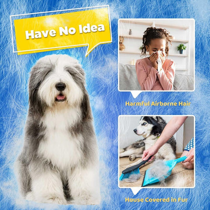 Pet Hair Removal Glove with 255 Silicone Tips for Dogs & Cats, Right Gray