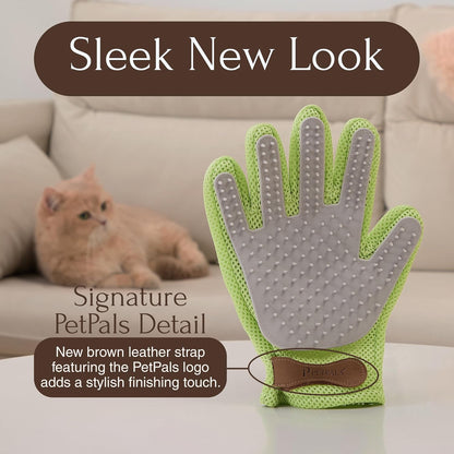 PetPals Single Pet Hair Removal Glove, Double-Sided Cat Grooming Glove