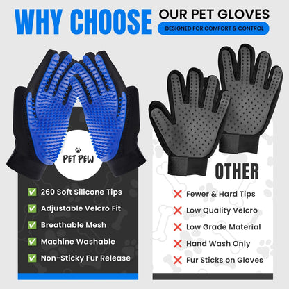 [Upgraded] Pet Hair Removal Glove – Grooming Gloves for Dogs & Cats