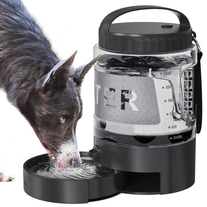lesotc Portable Dog Travel Water Bottle, 77oz Large Travel Water Bowl for Dogs Camping Hiking Beach Hunting Essentials, Big Pet Bottles Bowl Water Dispenser for On the Go Park Car Walking Accessories