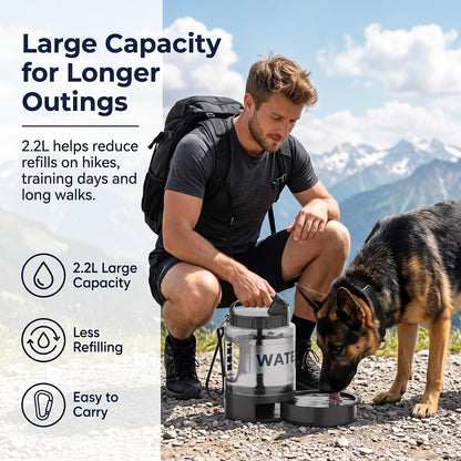 lesotc Portable Dog Water Bowl Dispenser - 77oz Travel Water Bottle