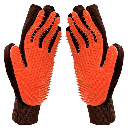 Raw Paws Grooming Gloves, 2 ct - Soft-Tip Pet Gloves for Dogs, Cats & Horses - Deshedding and Grooming Solution
