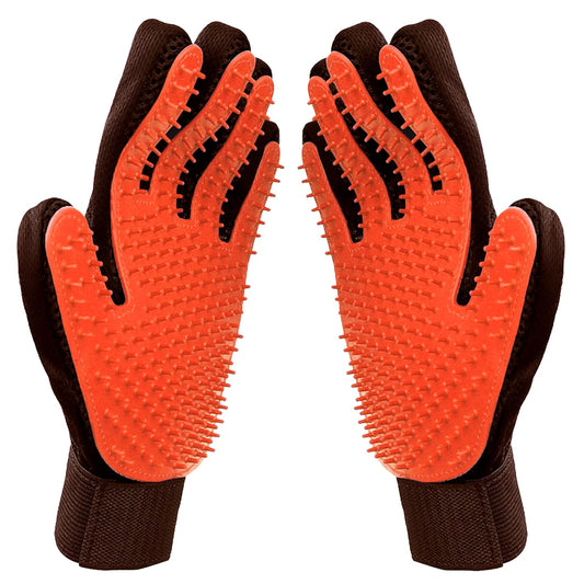 Raw Paws Grooming Gloves, 2 ct - Soft-Tip Pet Gloves for Dogs, Cats & Horses - Deshedding and Grooming Solution