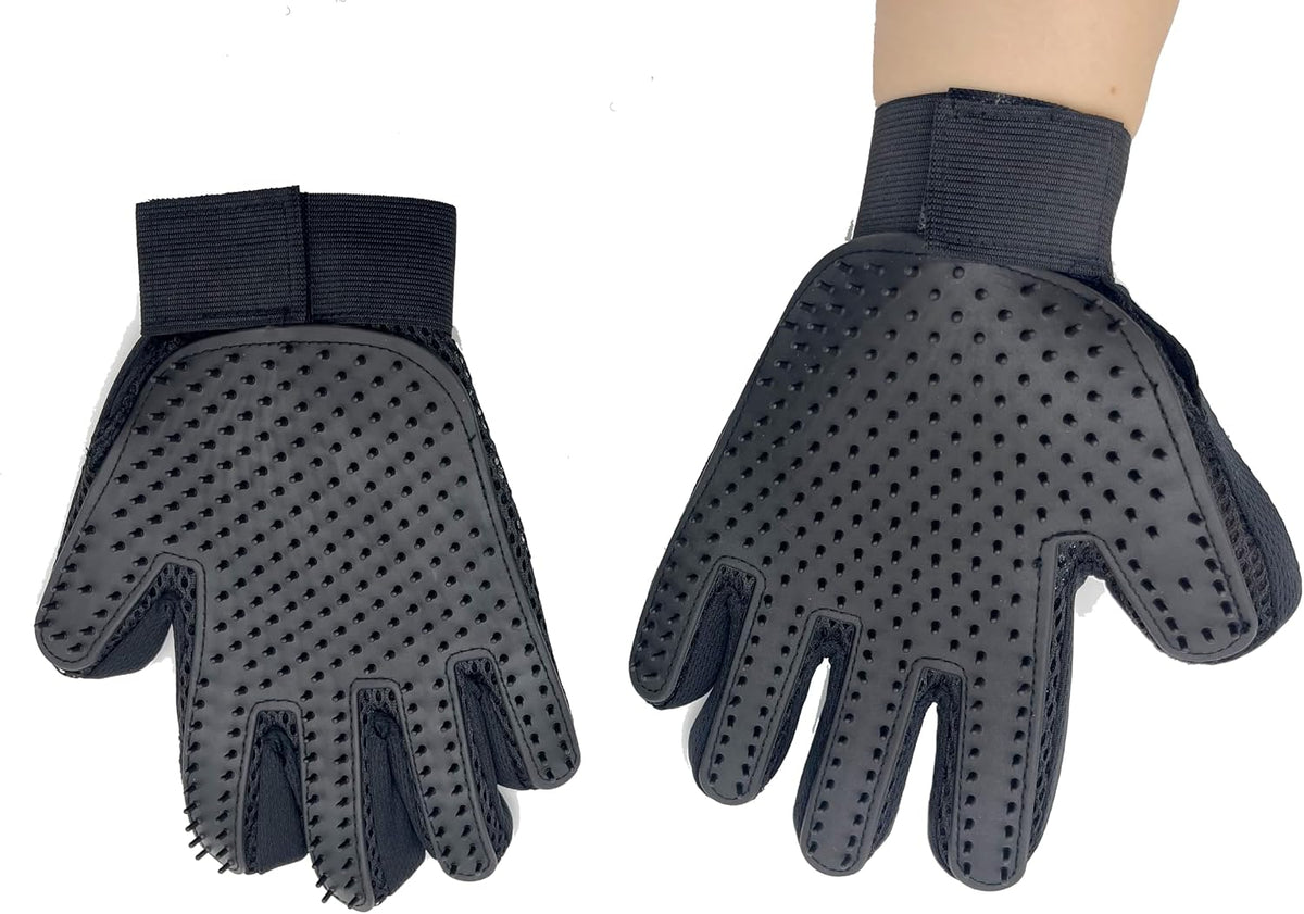 Pet Grooming Gloves for Dogs & Cats – Deshedding Hair Remover Mitt (2-Pack)