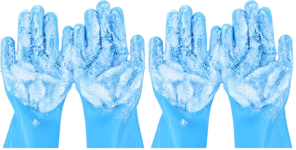 Pecute Silicone Pet Grooming Gloves for Washing Cats Dogs Bath Brush