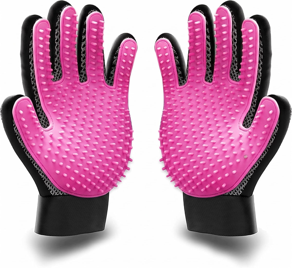 BYETOO Pet Dog Cat Grooming Glove with 261Tips,Gentle Deshedding Brush Glove,Efficient Pet Hair Remover Mitt,Massage Tool with Enhanced Five Finger Design,for Dog,Cat,Rabbit,Horse with Long/Short Fur