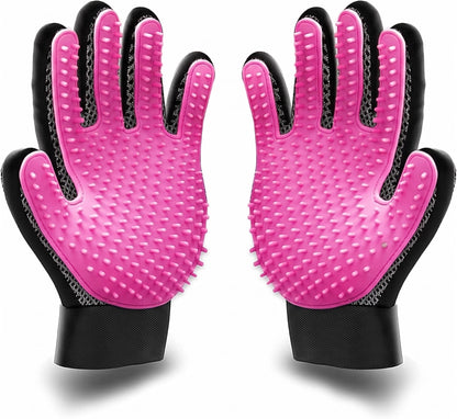BYETOO Pet Dog Cat Grooming Glove with 261Tips,Gentle Deshedding Brush Glove,Efficient Pet Hair Remover Mitt,Massage Tool with Enhanced Five Finger Design,for Dog,Cat,Rabbit,Horse with Long/Short Fur