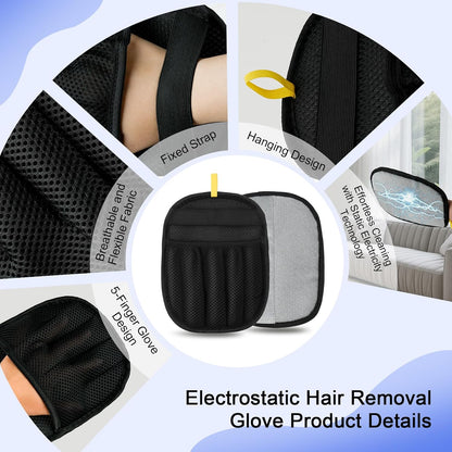 3 Pack Pet Hair Removal Tools for Dog & Cat Five-Finger Hair Remover Gloves