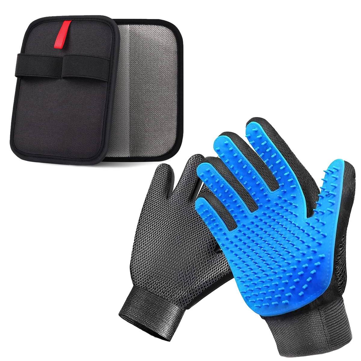 NVNAN Pet Hair Removal Glove for Dogs & Cats, 2-Pack Blue