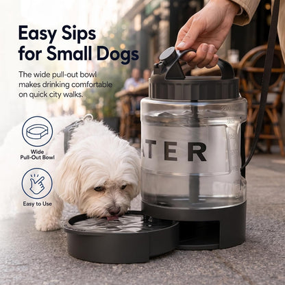 lesotc Portable Dog Water Bowl Dispenser - 77oz Travel Water Bottle