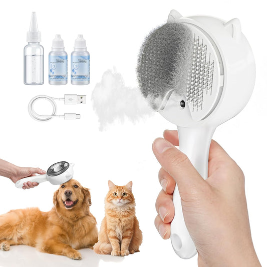 Pet Steam Brush Anti-static Self-Cleaning Mist Comb Dog Cat Grooming