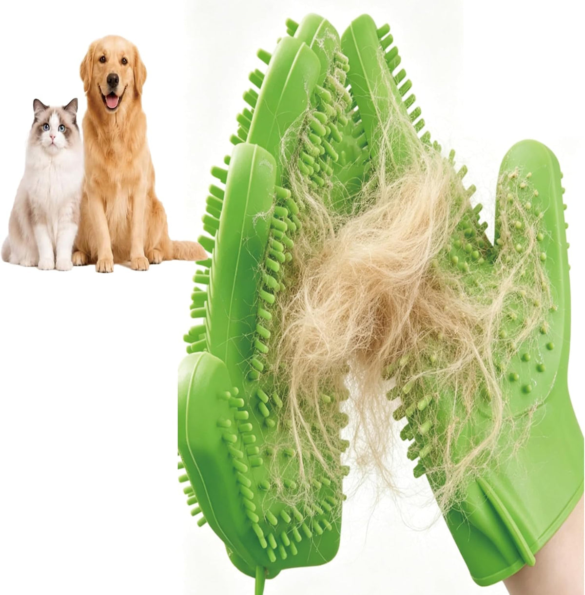 YOFANG Pet Grooming Hair Removal Gloves Bathing-Dry & Wet Use