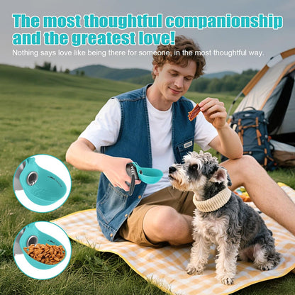 Portable Dog Water Bottle 10oz Stainless Steel Travel Bowl