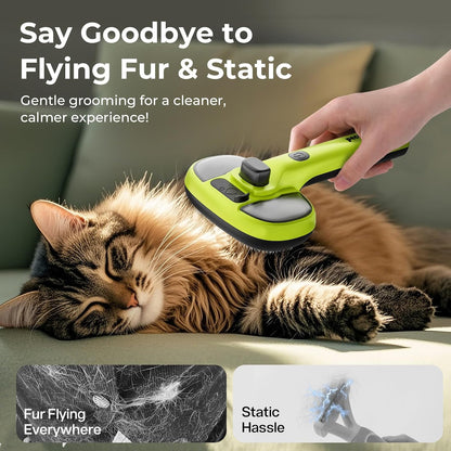 Pecute Self-Cleaning Steam Dog Cat Brush & Leave-in Conditioner, Cool Mist
