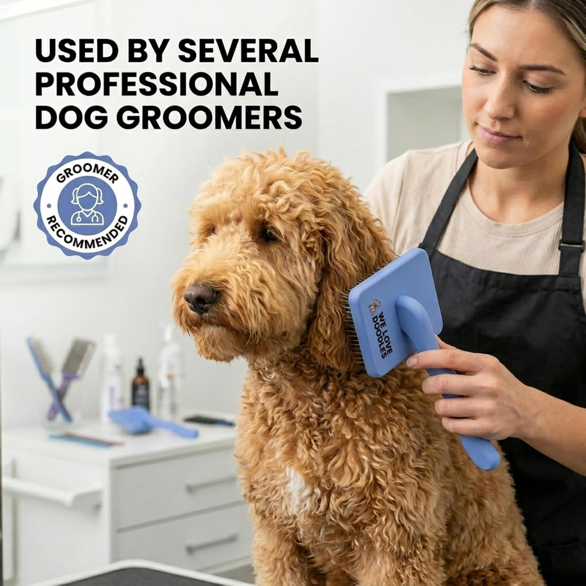 Slicker Brush for Dogs, Pet Grooming Brushes for Doodles & Poodles, Large