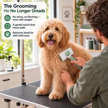 Premium Deshedding Slicker Brush for Cats & Dogs Grooming – Detangles Knots & Mats, Skin-Gentle Rounded Tips, Flexible Neck Reduces Wrist Fatigue, One-Click Fur Release, Medium & Long Hair