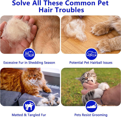 Pet Hair Removal Glove with Silicone Tips for Cat&Dog,1Pair,Blue